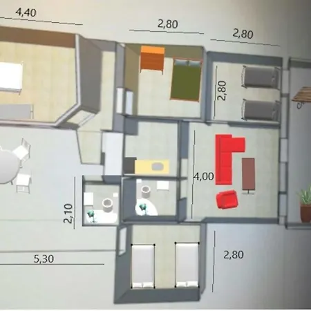 Appartamento Casa Familiar Patio Y 2 Banos Con Aire Acondicionado